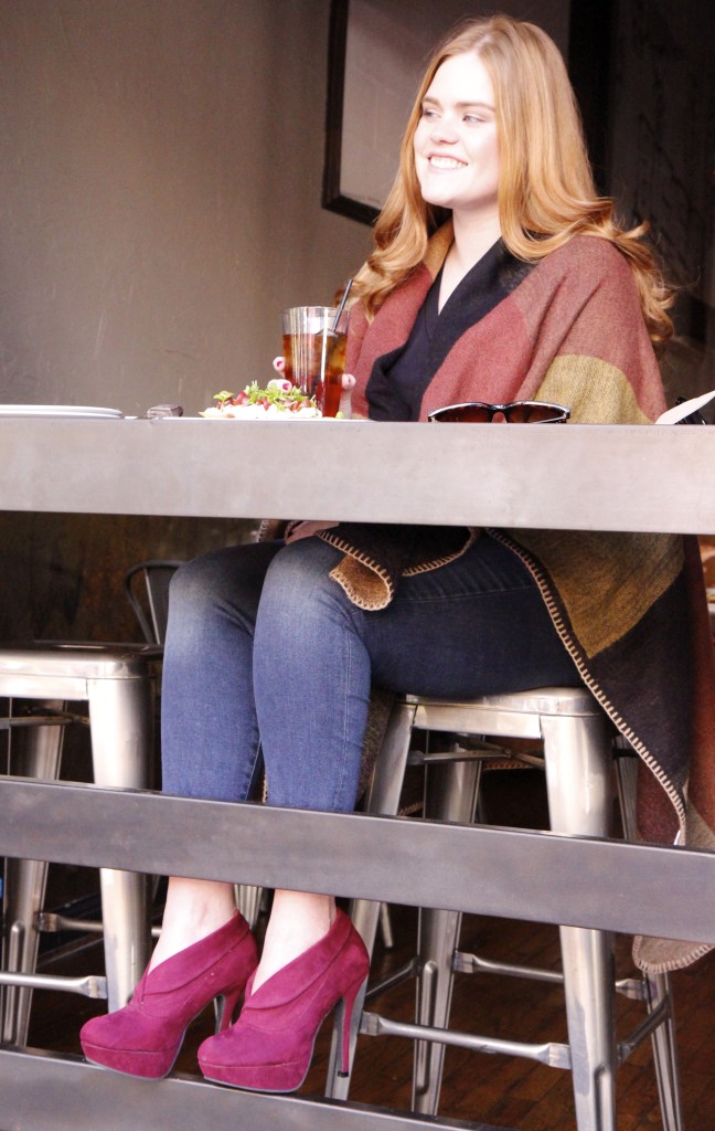 Colorblock Poncho & Platform Booties - Dressed For Time