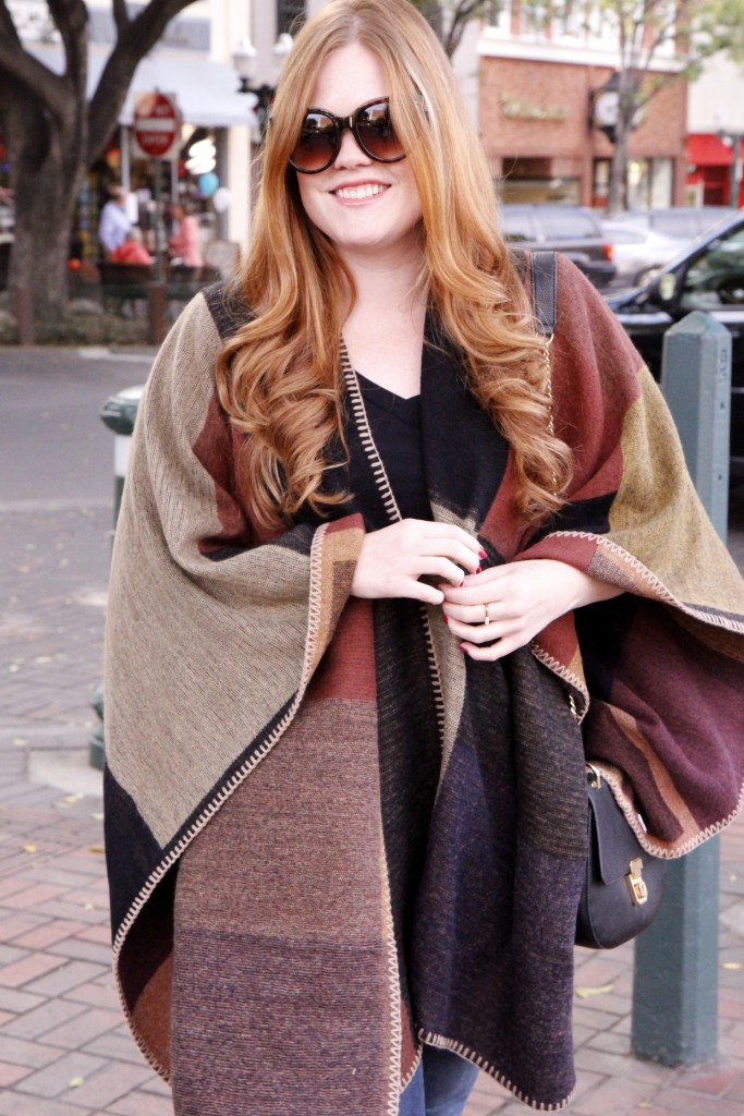 Colorblock Poncho & Platform Booties - Dressed for Time