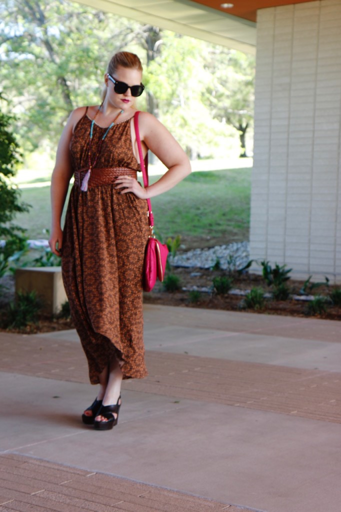 Belted Maxi Dress and Wedges