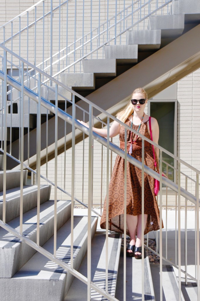 Belted Maxi Dress and Wedges