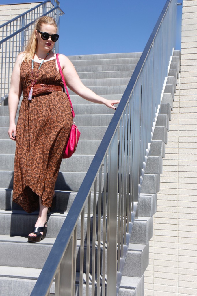 Belted Maxi Dress and Wedges