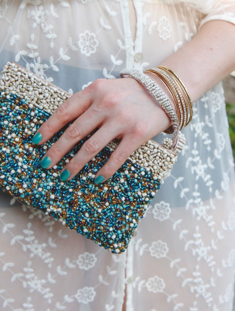 Poolside Glam - Beaded Clutch and Bangles