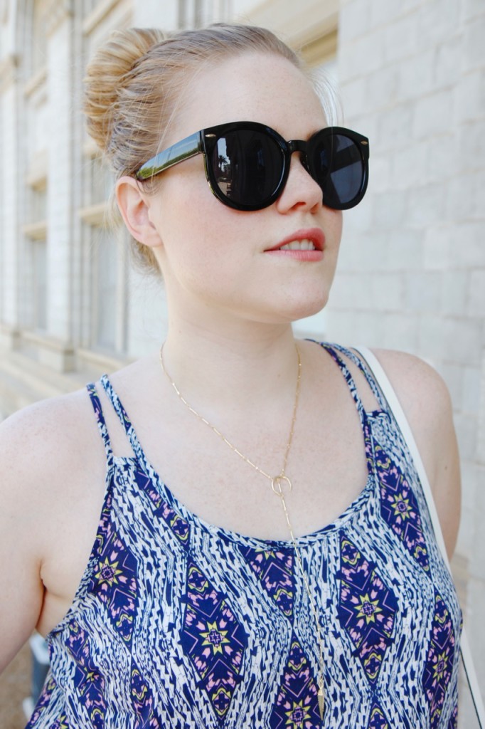 July Stitch Fix - Printed Tank and Sunglasses