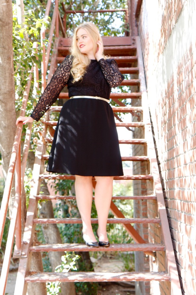 London Times Little Black Lace Dress Outfit 