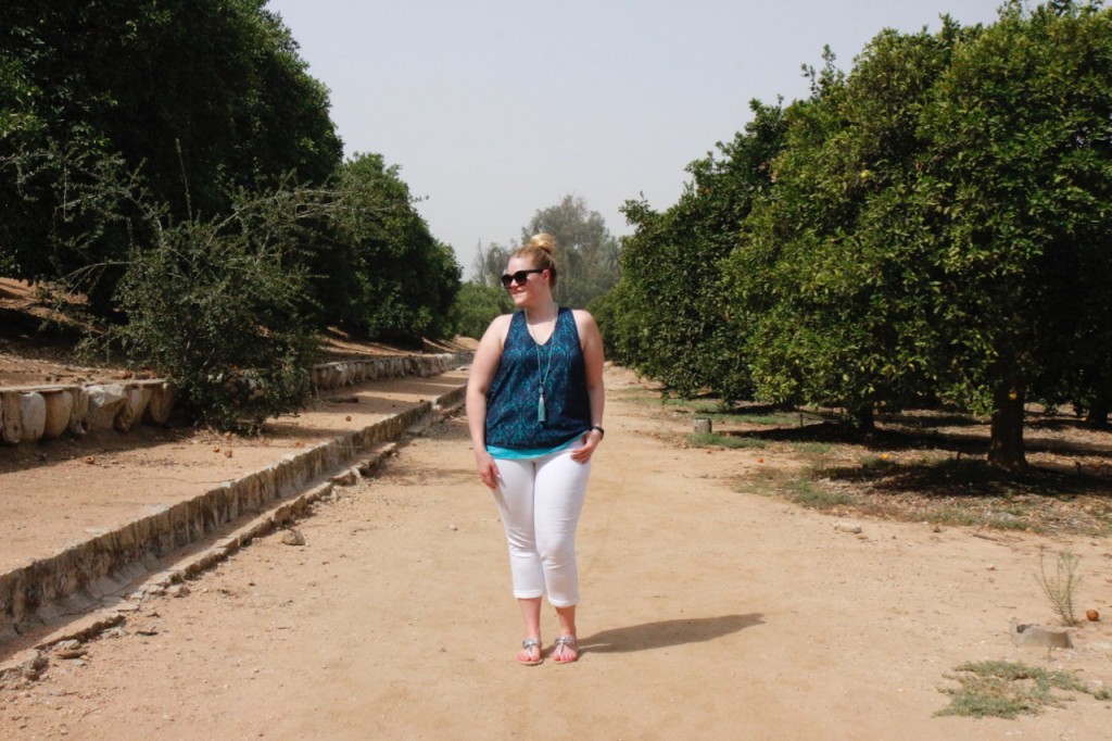 August Stitch Fix - Colored Lace Tank, White Cropped Pants and Silver Bow Sandals 