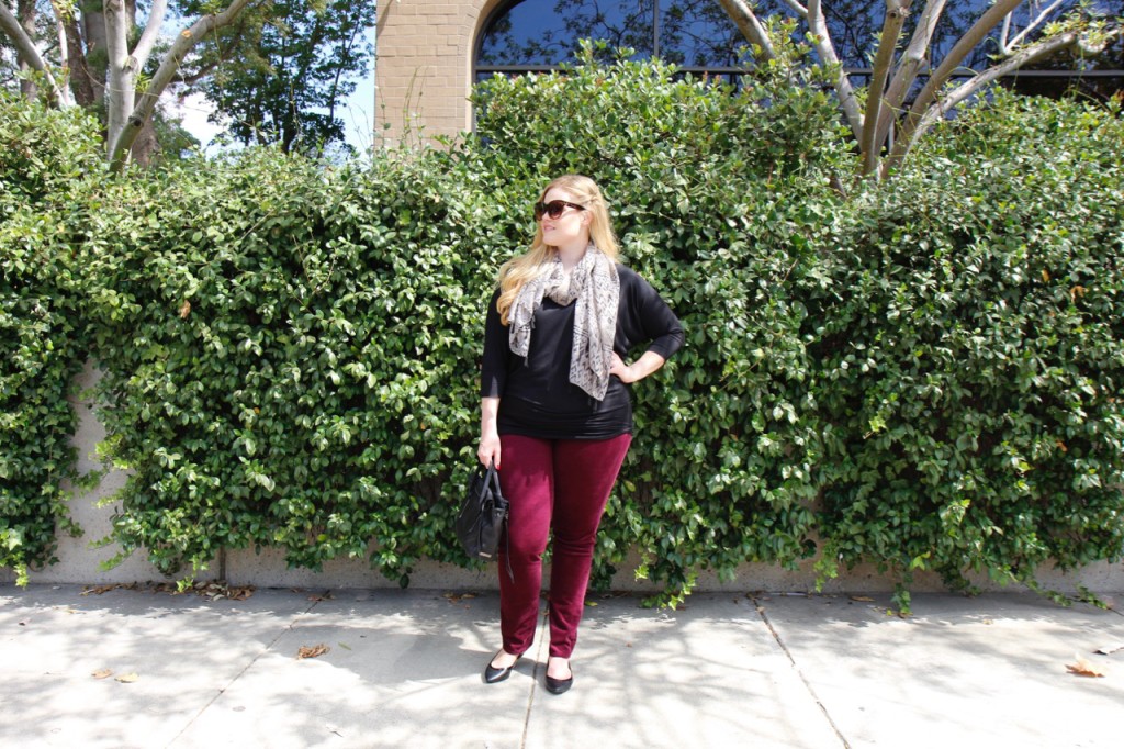 October Stitch Fix - Burgundry Corduroy Pants 