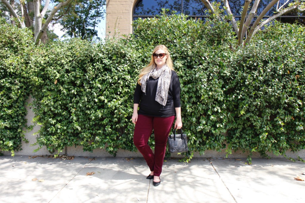 October Stitch Fix - Burgundy Cords and Scarf