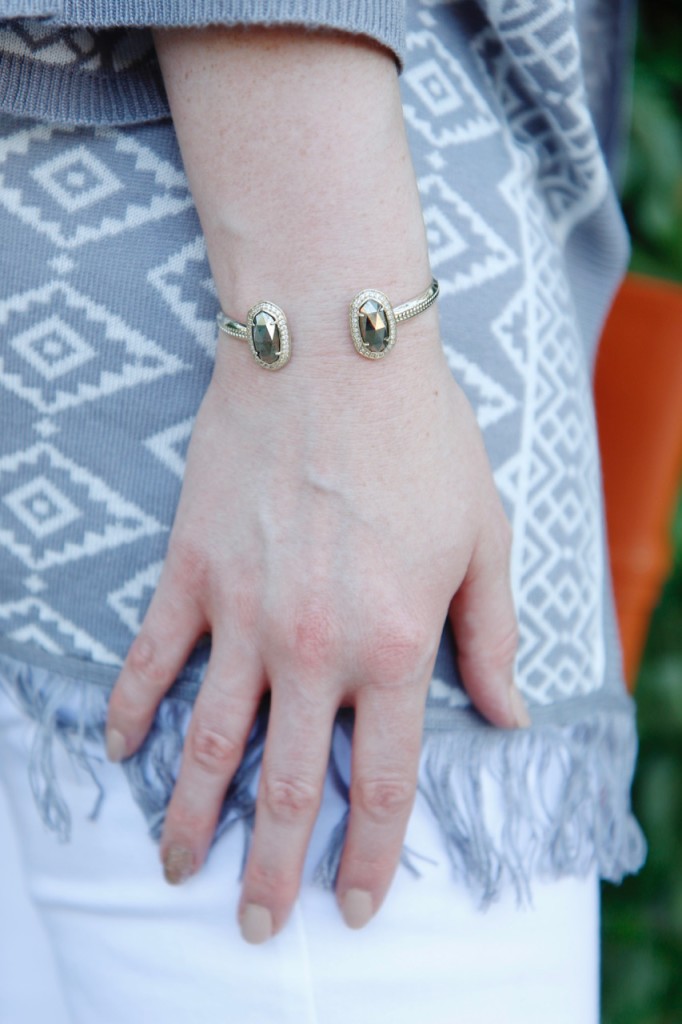 Grey Cardi & Cropped White Denim - Rocksbox Kendra Scott Cuff