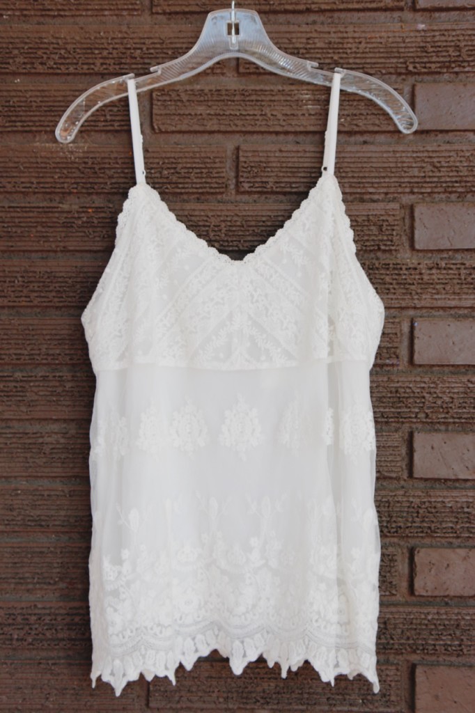 September Stitch Fix - White Lace Tank