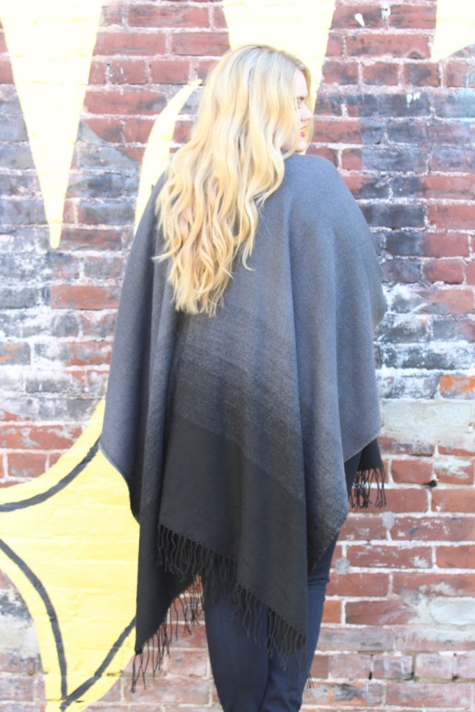 Ronnie M Holiday Lookbook - Grey Ombre Poncho