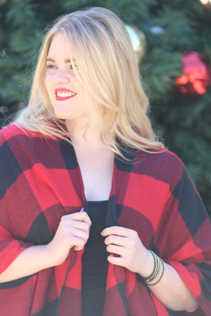 Ronnie M Holiday Lookbook - Plaid Poncho