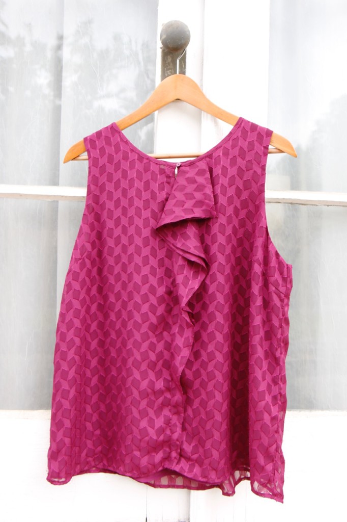 November Stitch Fix Review - Maroon Ruffle Blouse