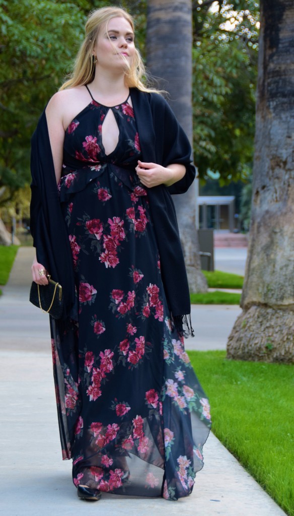 Floral Maxi Holiday Party Look - Rent the Runway Gown