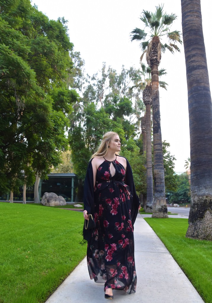 Floral Maxi Holiday Party Look - Rent the Runway Erin Fetherston Gown