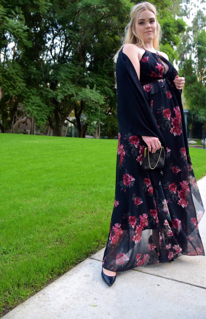 Floral Maxi Holiday Party Look - Rent the Runway Gown