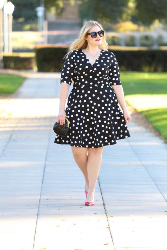 Happy New Year + Polka Dot NYE Look - Knee Length Vintage Inspired Dress