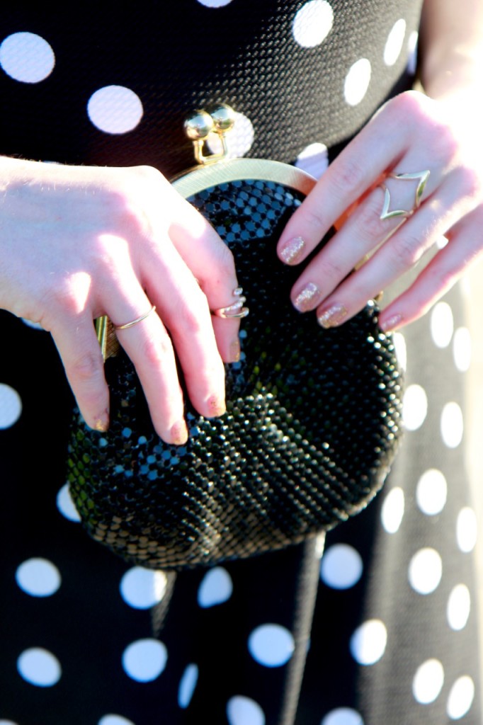 Happy New Year + Polka Dot NYE Look - Vintage Bag and Gold Jewelry