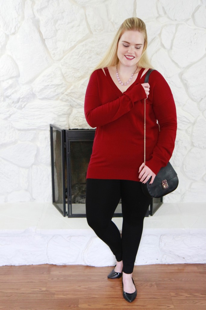 December Stitch Fix - Burgundy Sweater and Leggings 