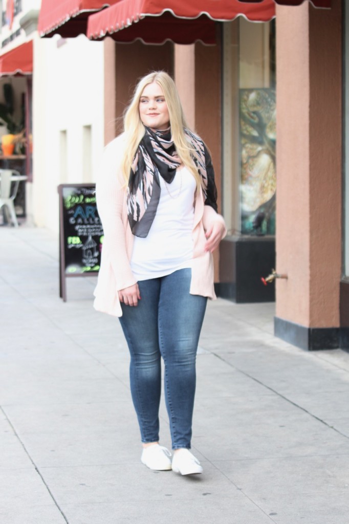 February Stitch Fix - Scarf, Jeans and Sneakers