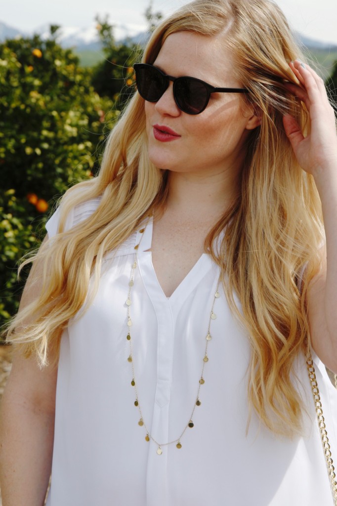 Grove Party - Daniel Rainn White Blouse and Rocksbox Necklace 