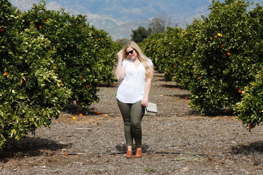 Grove Party - Stitch Fix Olive Pants and White Blouse