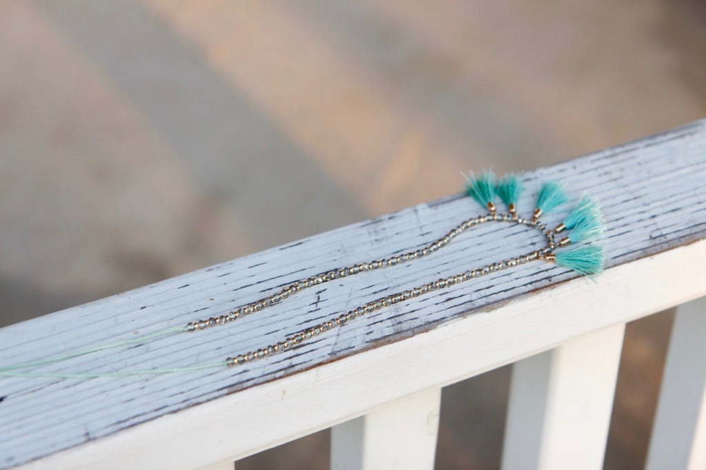 Summer Brights Maxi Dress - Aqua Tassel Necklace