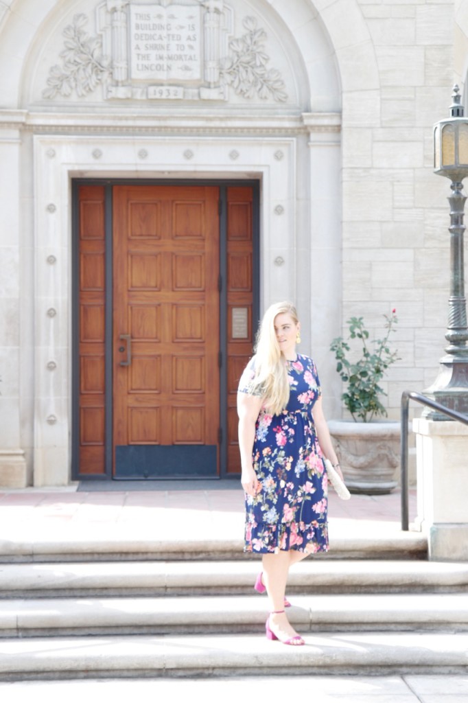 Ruffle Floral Midi Dress - Summer Style Blogger