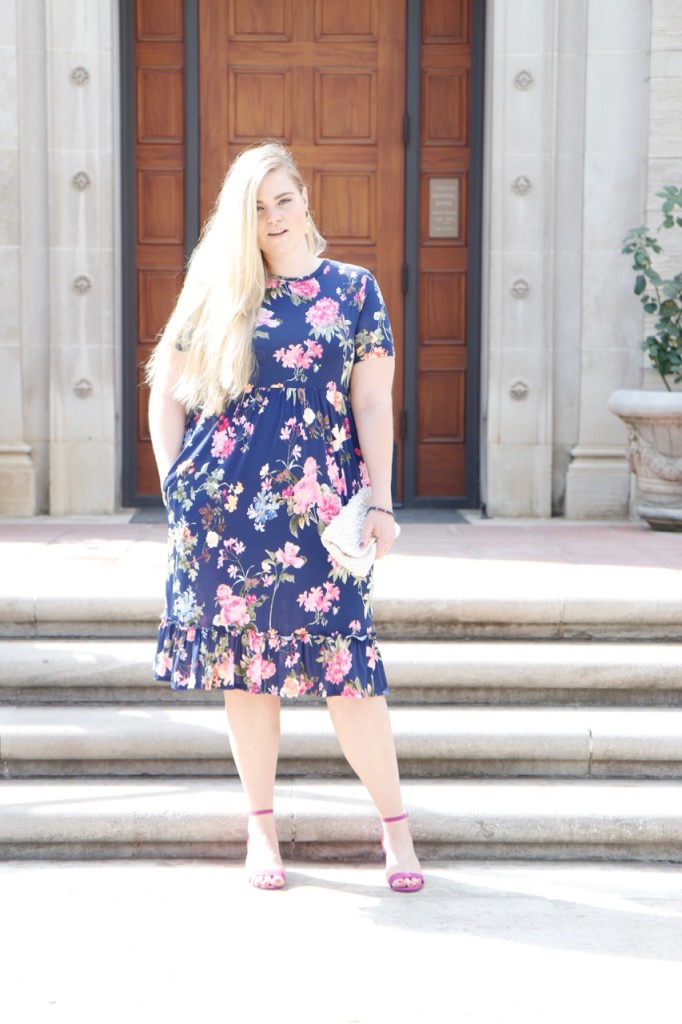 Ruffle Floral Midi Dress