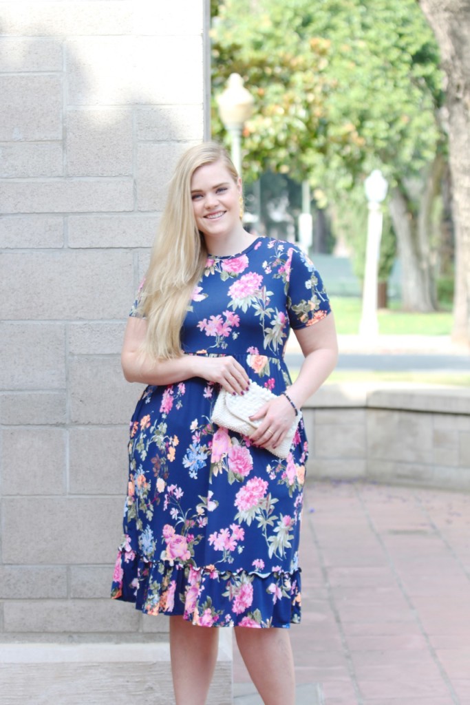 Ruffle Floral Midi Dress