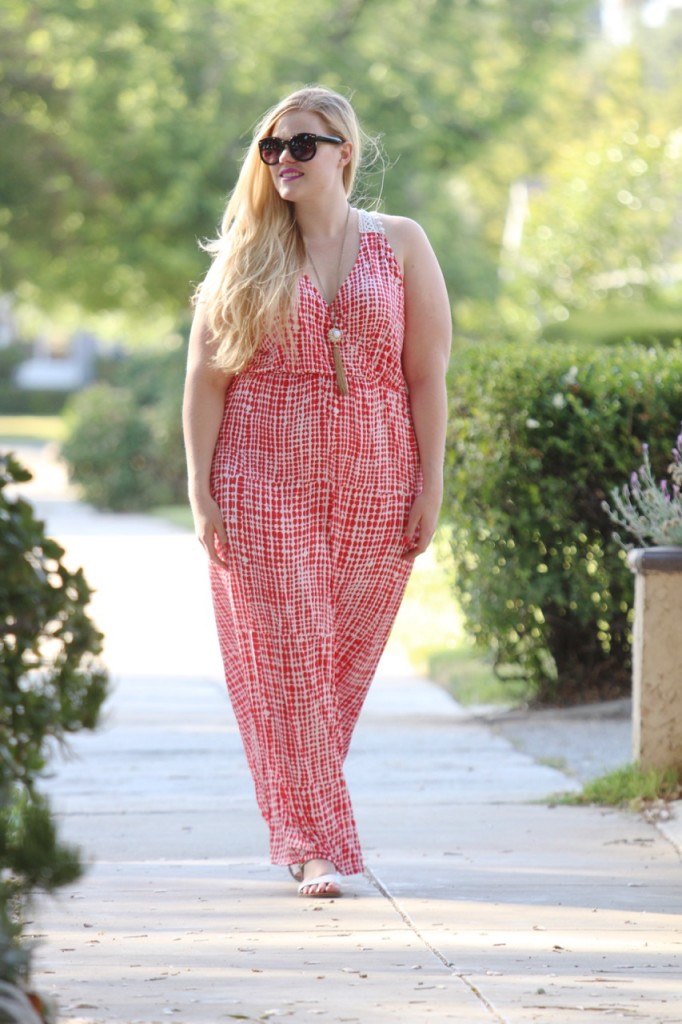 July Stitch Fix Review - Crochet maxi dress and flat sandals