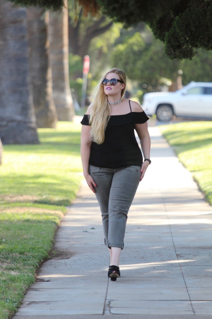 July Stitch Fix Review - Cold Shoulder Top & Cropped Cargos