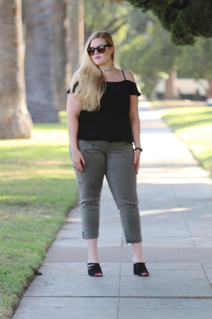 July Stitch Fix Review - Cold Shoulder Top and Cropped Cargo Pants