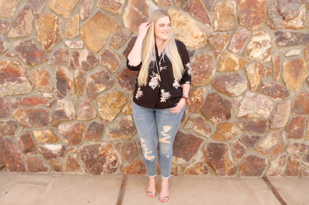 Plus Size Fall Floral Outfit