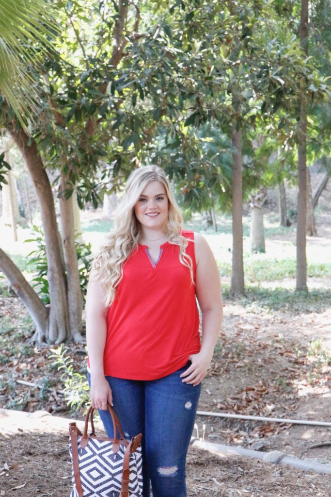 August Stitch Fix Review - Red Summer Top 