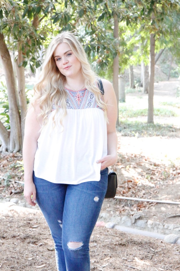 August Stitch Fix Review - Embroidered Summer Top 