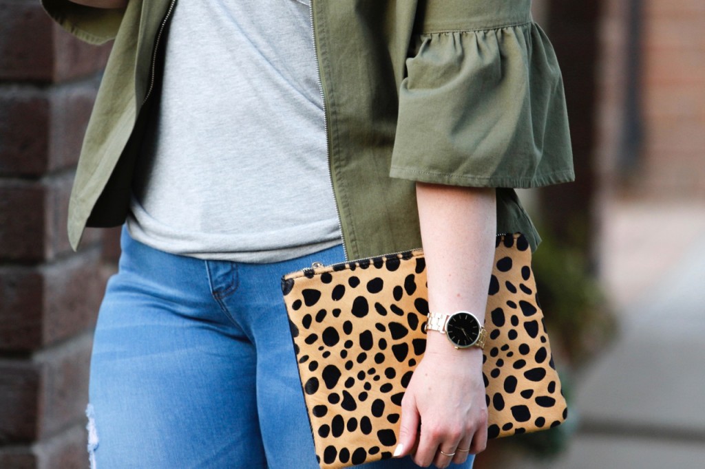 Nordstrom Leopard Clutch and Boyfriend Watch