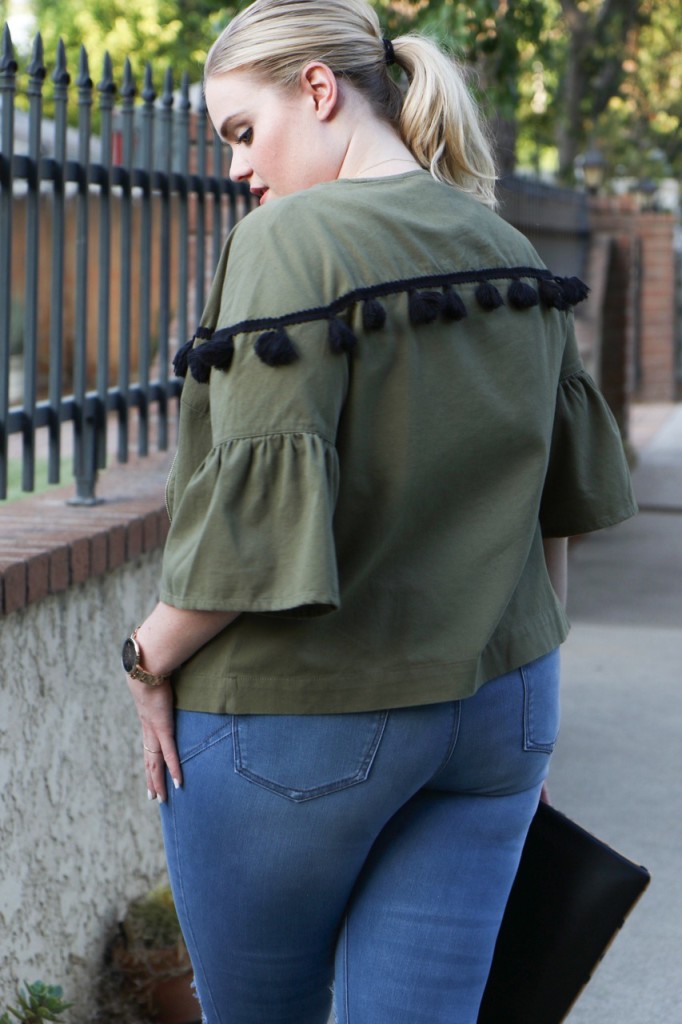 PomPom Olive Green Jacket for Fall