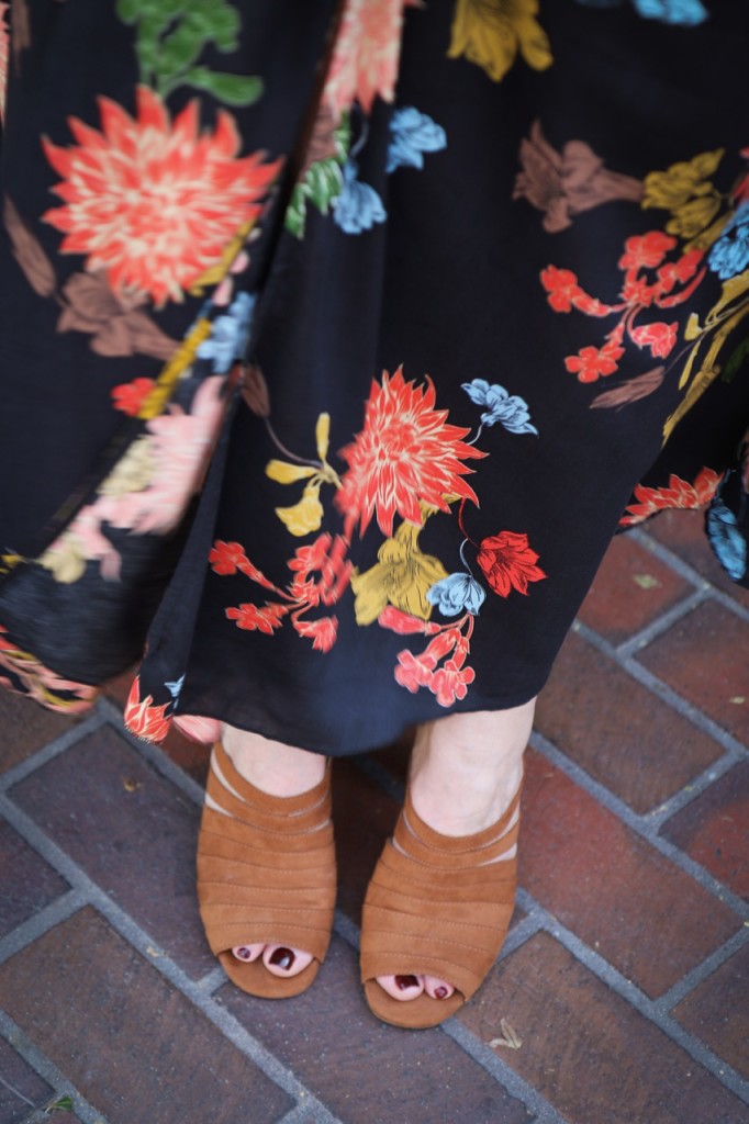 Floral Maxi Dress and Strappy Heeled Mules