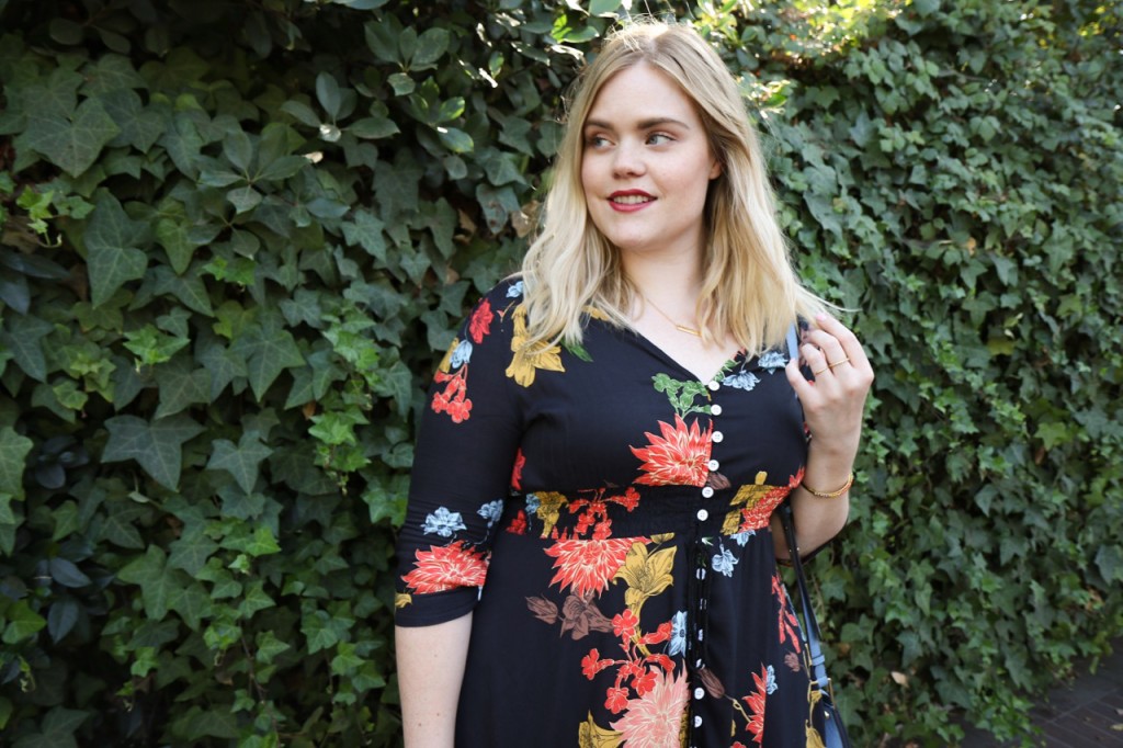 Lob Haircut and Fall Florals Maxi