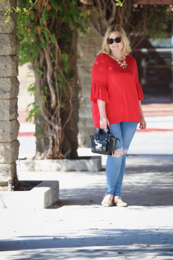 Fall Trends - Red Bell Sleeved Top