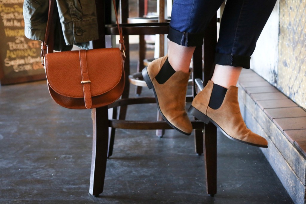 Nordstrom Crossbody Bag and Chelsea Ankle Booties