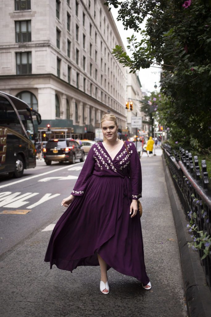 Pink Blush Purple Embroidered Maxi Dress