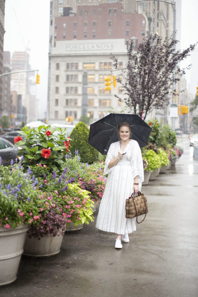 NYFW Outfit mixing high - low brands at Flatiron building