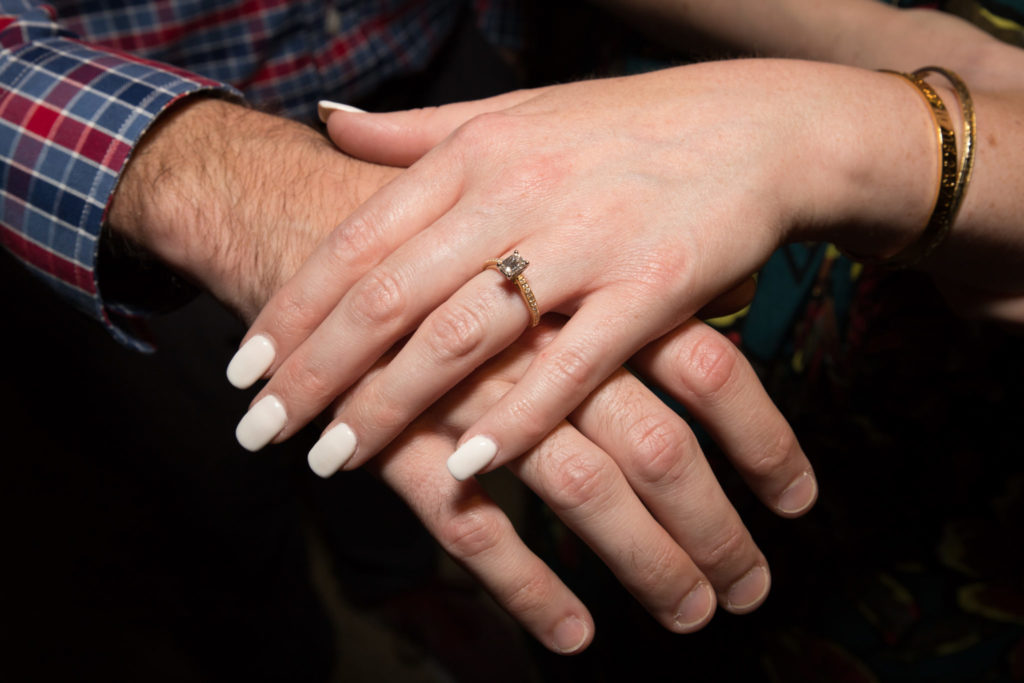 Our Proposal Story - emerald cut engagement ring gold 