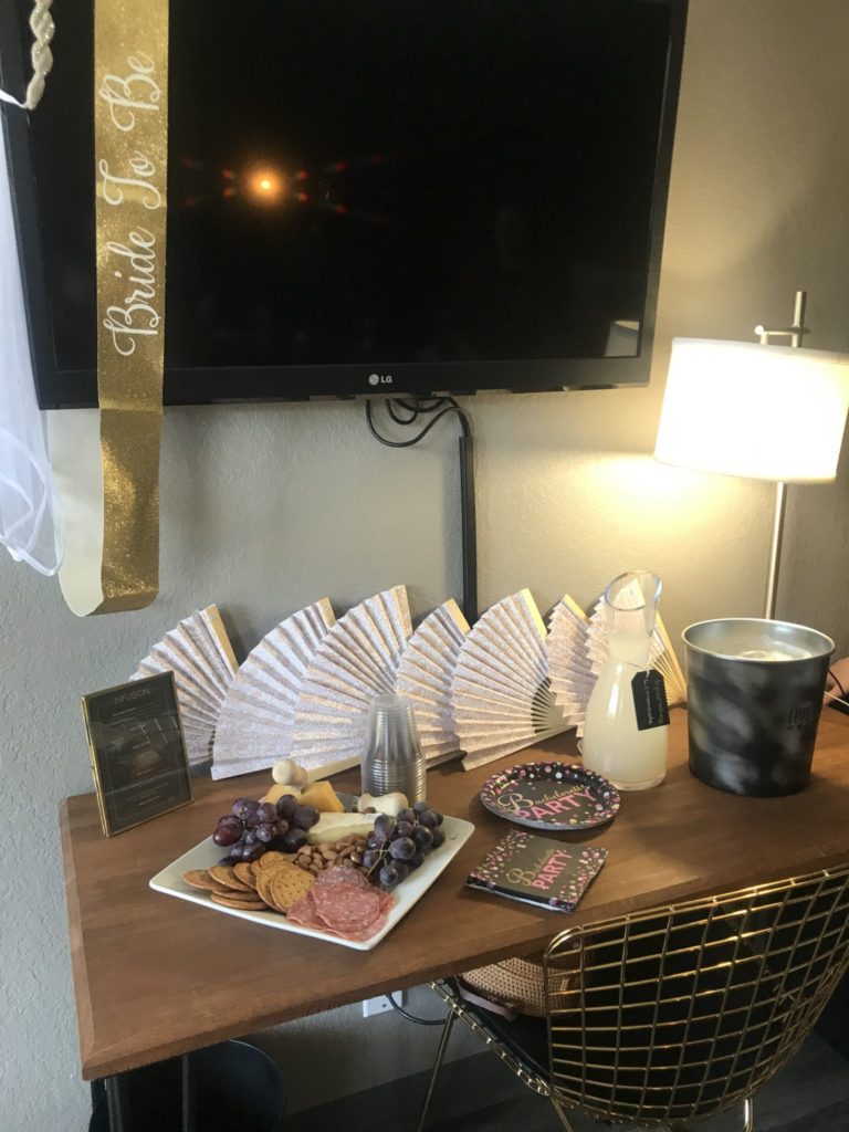 My Epic Bachelorette Weekend - Charcuterie in the Hotel Room 