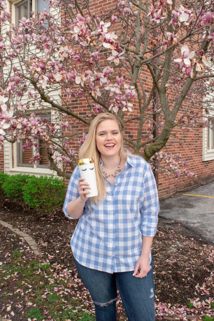 May IG Outfits Roundup - Plaid Button Down from Evy's Tree and Statement Necklace 